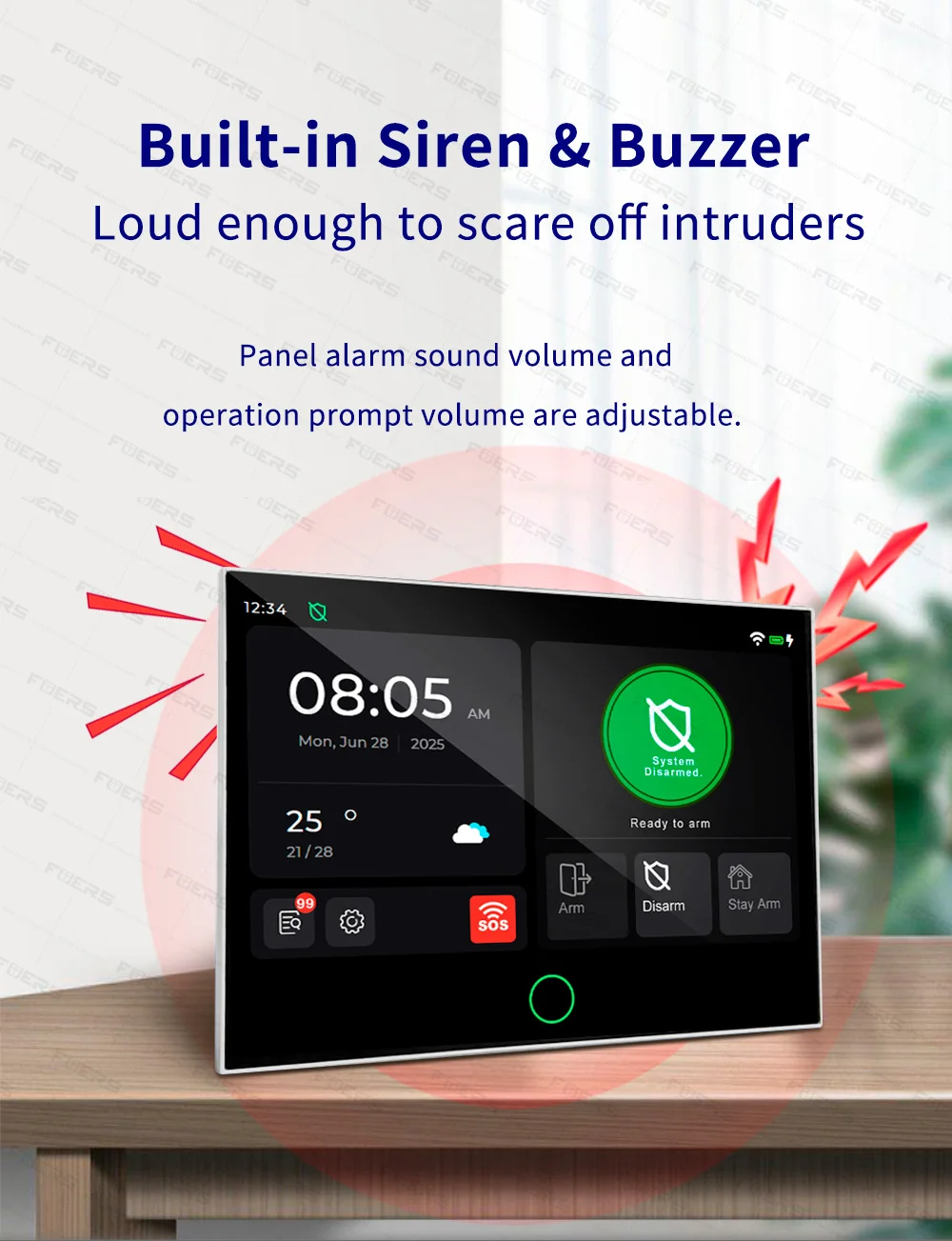 FUERS 7 Inch TFT Screen 4G Tuya Smart Home Security Alarm System G70 GSM WiFi Wireless Home Burglar Security Alarm System