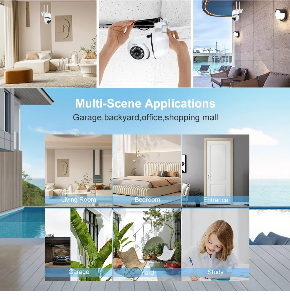 3MP Wifi IP Outdoor Cameras Surveillance Video Human Detection 4X Digital Zoom CCTV Security Wireless Monitor Audio Night Vision 3MP Wifi IP Outdoor Cameras Surveillance Video Human Detection 4X Digital Zoom CCTV Security Wireless Monitor Audio Night Vision