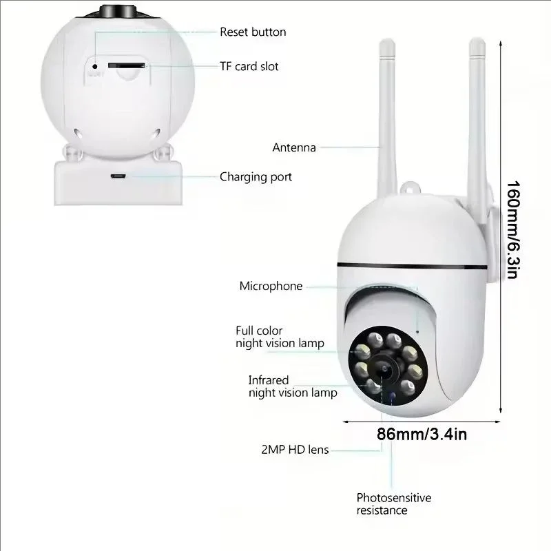 3MP Wifi IP Outdoor Cameras Surveillance Video Human Detection 4X Digital Zoom CCTV Security Wireless Monitor Audio Night Vision 3MP Wifi IP Outdoor Cameras Surveillance Video Human Detection 4X Digital Zoom CCTV Security Wireless Monitor Audio Night Vision