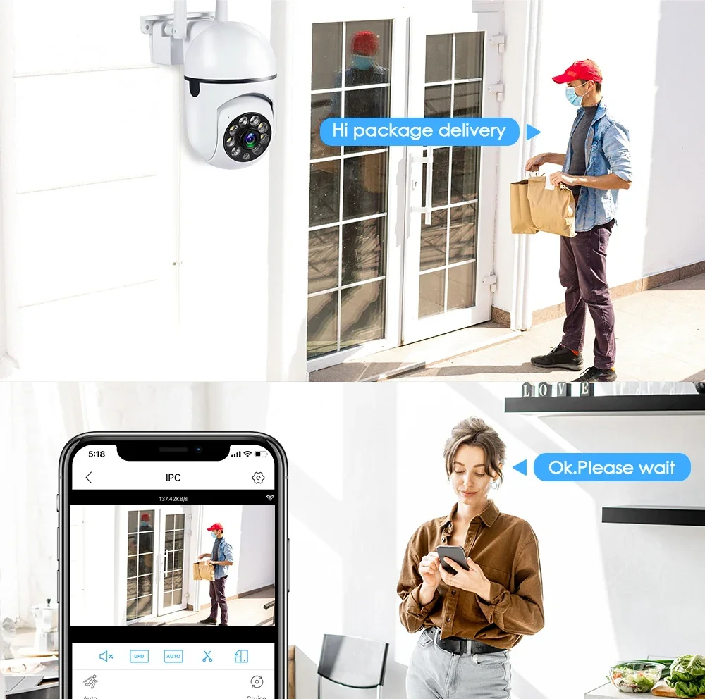 3MP Wifi IP Outdoor Cameras Surveillance Video Human Detection 4X Digital Zoom CCTV Security Wireless Monitor Audio Night Vision 3MP Wifi IP Outdoor Cameras Surveillance Video Human Detection 4X Digital Zoom CCTV Security Wireless Monitor Audio Night Vision