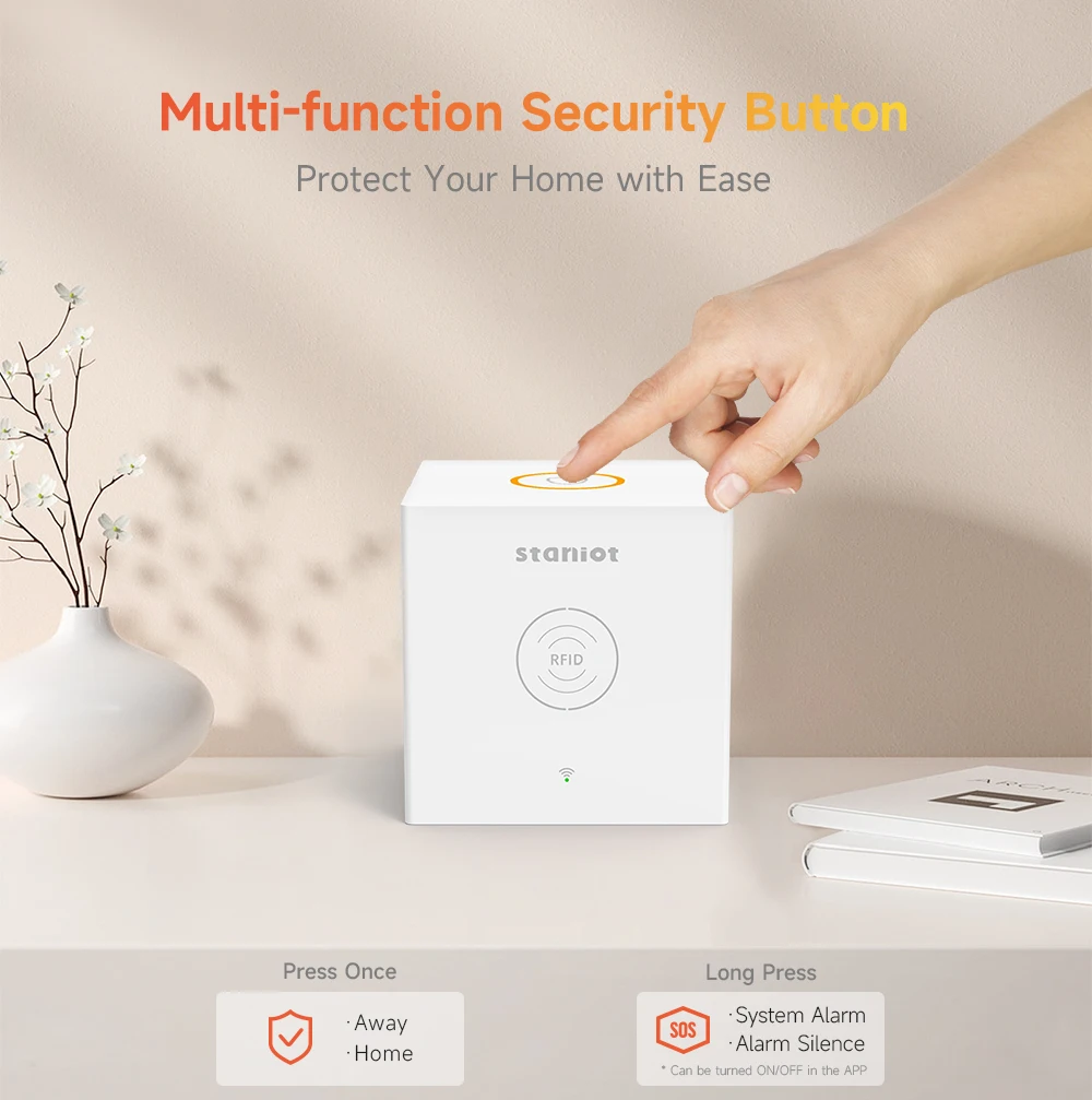 Staniot Tuya Smart Wireless WiFi Home Security Alarm System Built-in Siren Alexa Mobile APP Control With 18 Doorbell Ringtones