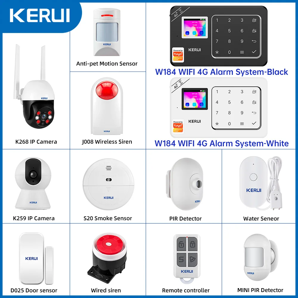KERUI W181 New Panel Host Home Alarm System Wireless WiFi GSM Anti-Theft Alarm Tuya Smart Life for Your Family Safe Security