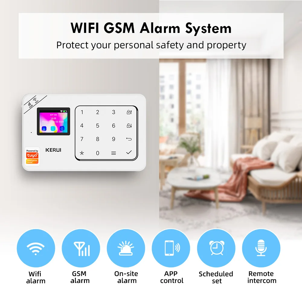 KERUI W181 New Panel Host Home Alarm System Wireless WiFi GSM Anti-Theft Alarm Tuya Smart Life for Your Family Safe Security