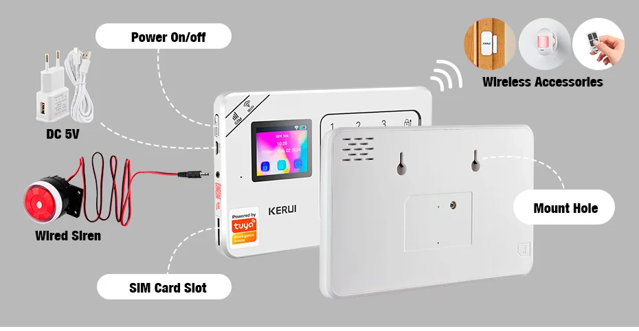 KERUI W181 New Panel Host Home Alarm System Wireless WiFi GSM Anti-Theft Alarm Tuya Smart Life for Your Family Safe Security