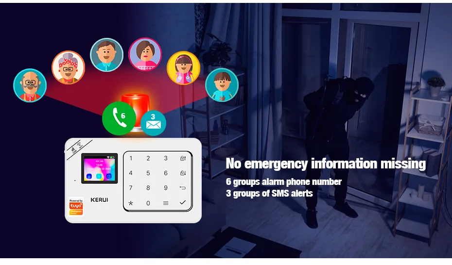 KERUI W181 New Panel Host Home Alarm System Wireless WiFi GSM Anti-Theft Alarm Tuya Smart Life for Your Family Safe Security