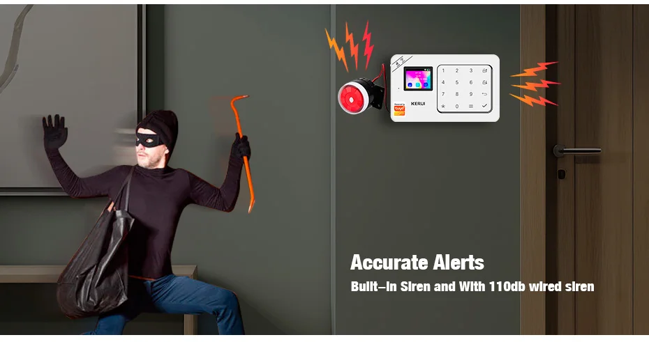 KERUI W181 New Panel Host Home Alarm System Wireless WiFi GSM Anti-Theft Alarm Tuya Smart Life for Your Family Safe Security