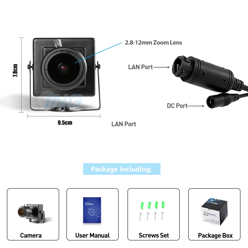 REVOTECH 4MP 5MP 2.8-12mm Manual Zoom Indoor Mini  IP Camera HD Security ONVIF P2P IP CCTV Cam System Video Surveillance