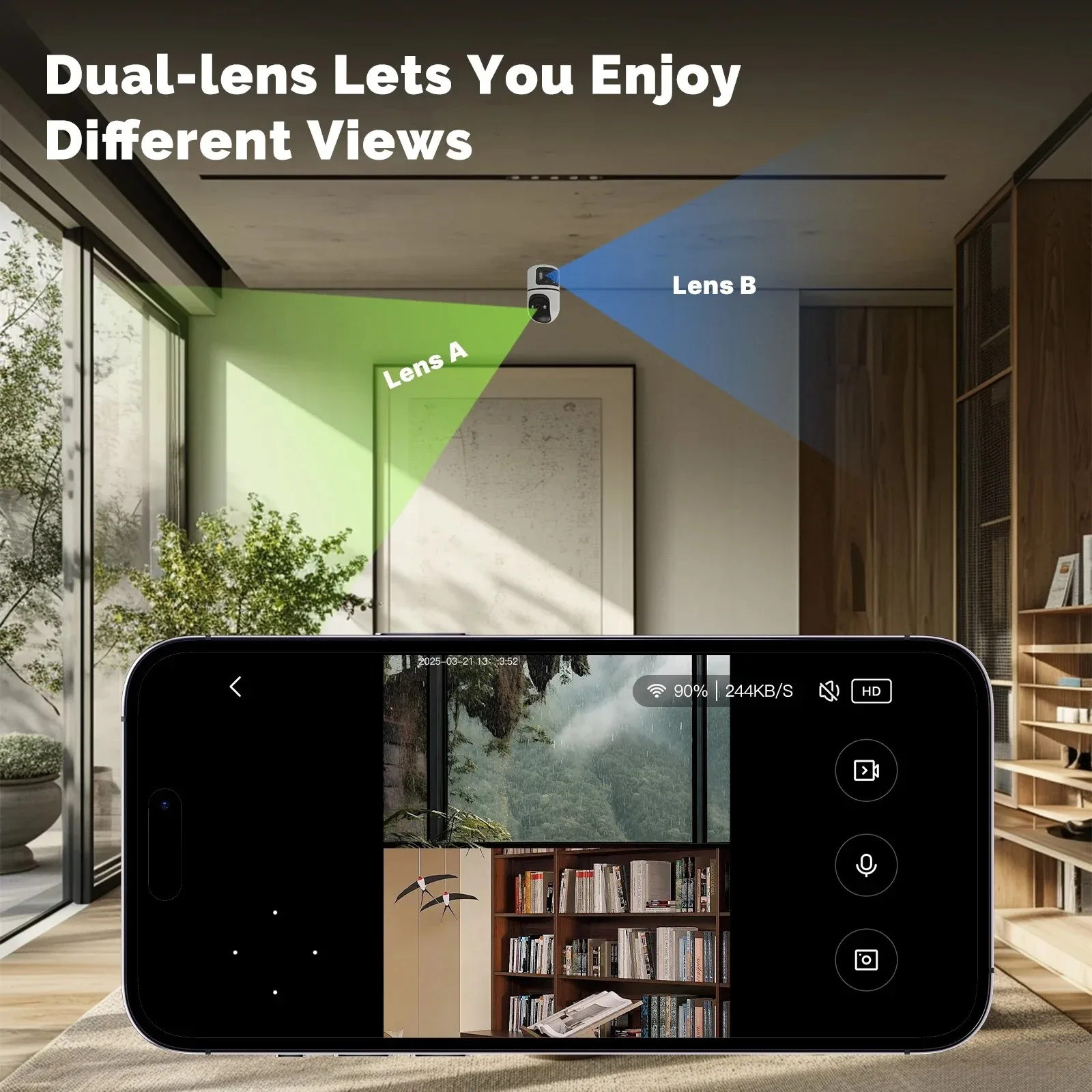 YOOSEE 4K 8MP WiFi IP Camera Dual Lens Screen Motion Detection Auto Track Motion alert Onvif 10X Zoom Security Monitor V380 PRO