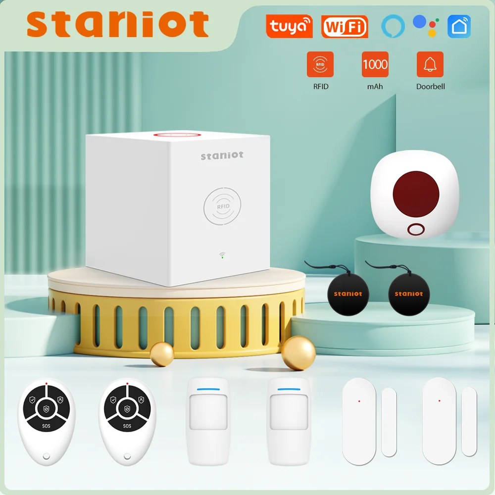 Staniot WiFi Alarm System Kit SecCube 3 Tuya Smart Home Security Protection Support RFID Tags Wireless Siren APP Remote Control Staniot WiFi Alarm System Kit SecCube 3 Tuya Smart Home Security Protection Support RFID Tags Wireless Siren APP Remote Control