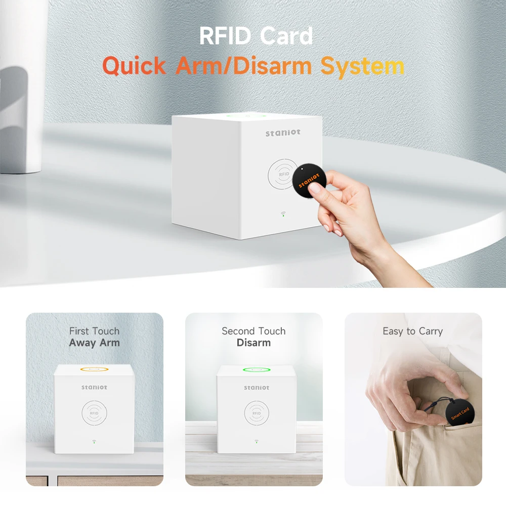 Staniot WiFi Alarm System Kit SecCube 3 Tuya Smart Home Security Protection Support RFID Tags Wireless Siren APP Remote Control Staniot WiFi Alarm System Kit SecCube 3 Tuya Smart Home Security Protection Support RFID Tags Wireless Siren APP Remote Control