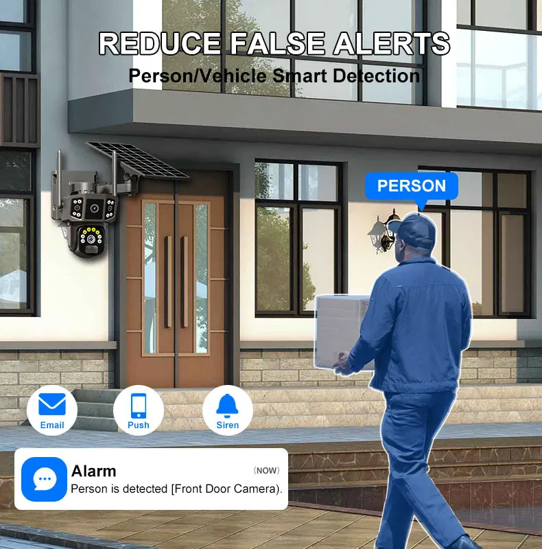 V380 Pro 10X 4K dual lens outdoor security network camera wireless WIFI solar closed-circuit television,4G sim solar cameras