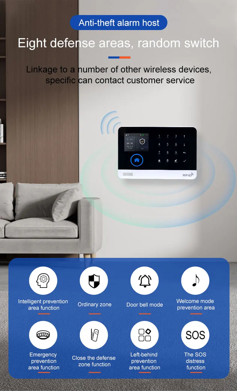 Wireless Solar Siren WIFI GSM Home Security Alarm System for 433MHz Tuya Smart Life House App Control Burglar Alarm Host Kits