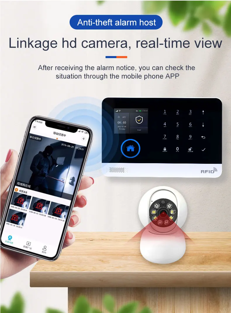 Wireless Solar Siren WIFI GSM Home Security Alarm System for 433MHz Tuya Smart Life House App Control Burglar Alarm Host Kits