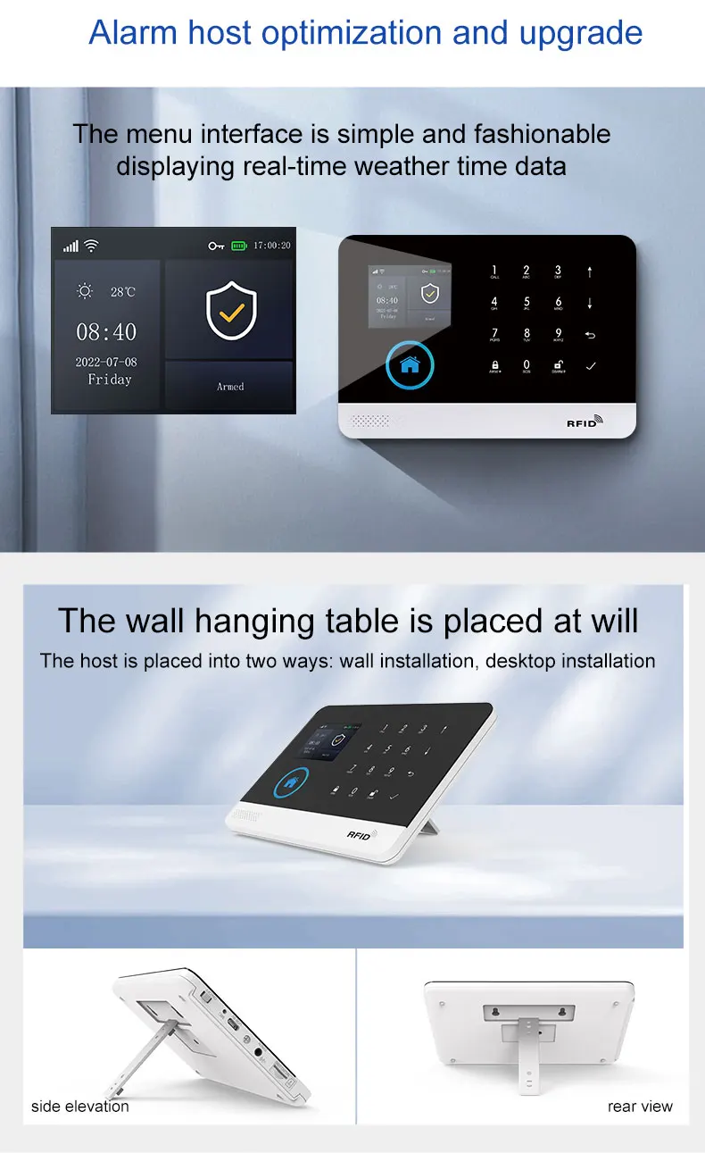 Wireless Solar Siren WIFI GSM Home Security Alarm System for 433MHz Tuya Smart Life House App Control Burglar Alarm Host Kits