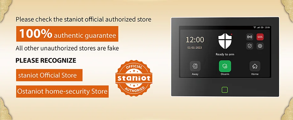 Staniot 7 inch Smart Home Alarm System Tuya Security 4G Wireless WiFi 5000mAh Battery 433Mhz Anti-Theft House Security Kits