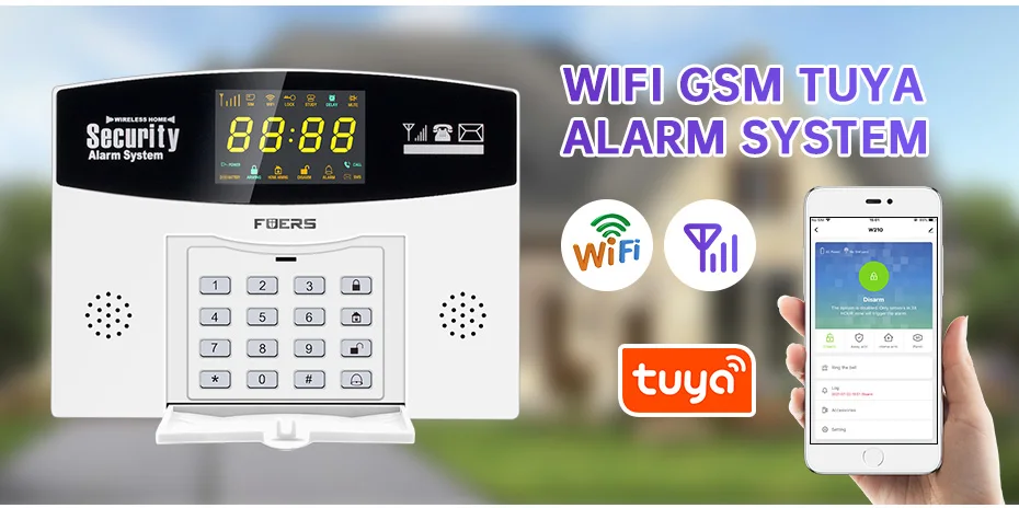 Fuers Tuya Smart Alarm System Kit WIFI GSM Burglar Alarm Smart Home Alarm System Color LCD Display Security 3MP IP Camera