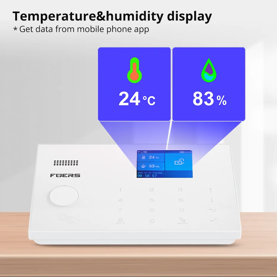 FUERS Tuya WIFI GSM Alarm System Wireless Home Burglar Security Alarm System APP Control Siren Motion Detector PIR Sensor