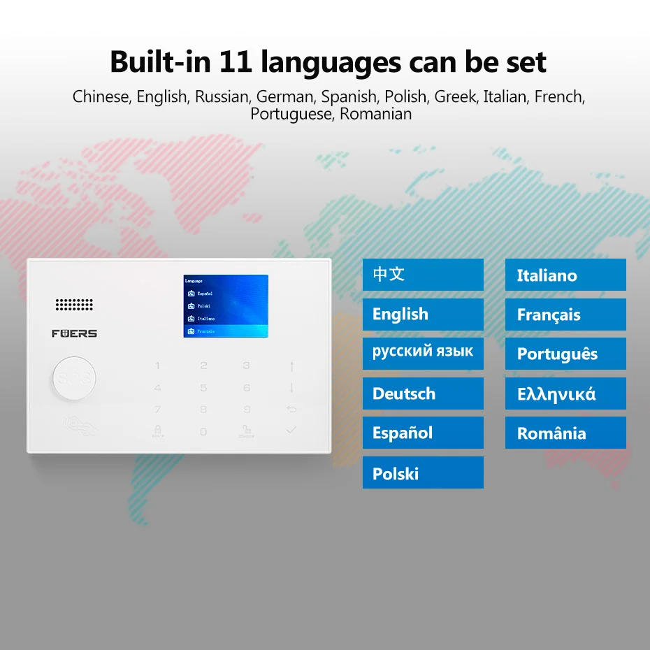 FUERS Tuya WIFI GSM Alarm System Wireless Home Burglar Security Alarm System APP Control Siren Motion Detector PIR Sensor