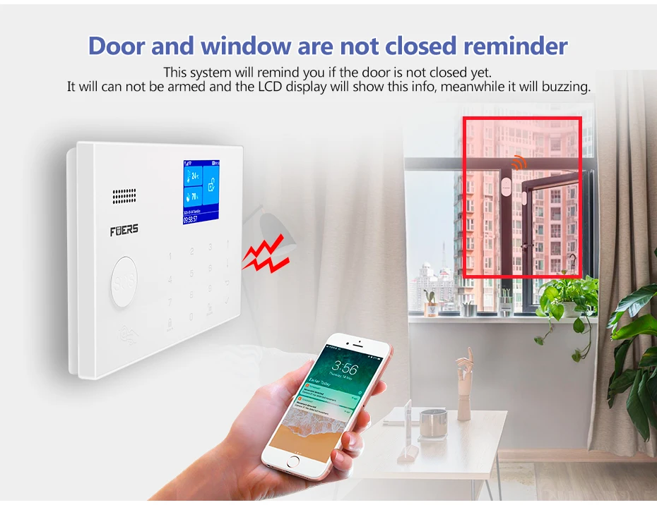 FUERS Tuya WIFI GSM Alarm System Wireless Home Burglar Security Alarm System APP Control Siren Motion Detector PIR Sensor