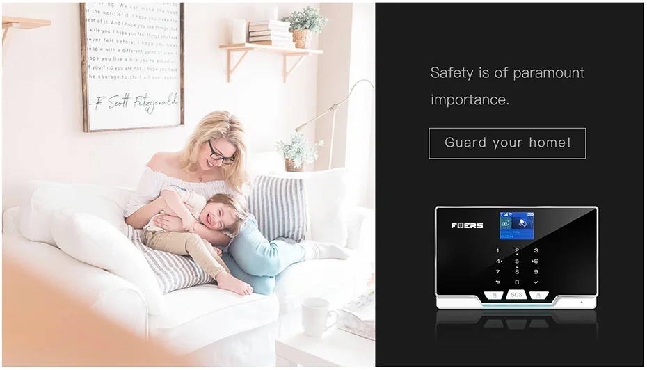 FUERS Tuya Smart G20 DIY WIFI GSM Alarm System Wireless Home Burglar Security Alarm System Control Siren Motion Detector Smoke