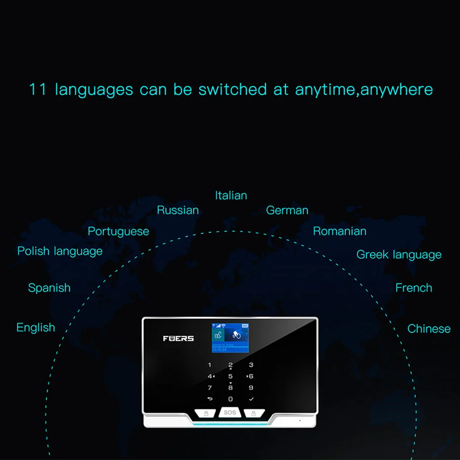 FUERS Tuya Smart G20 DIY WIFI GSM Alarm System Wireless Home Burglar Security Alarm System Control Siren Motion Detector Smoke