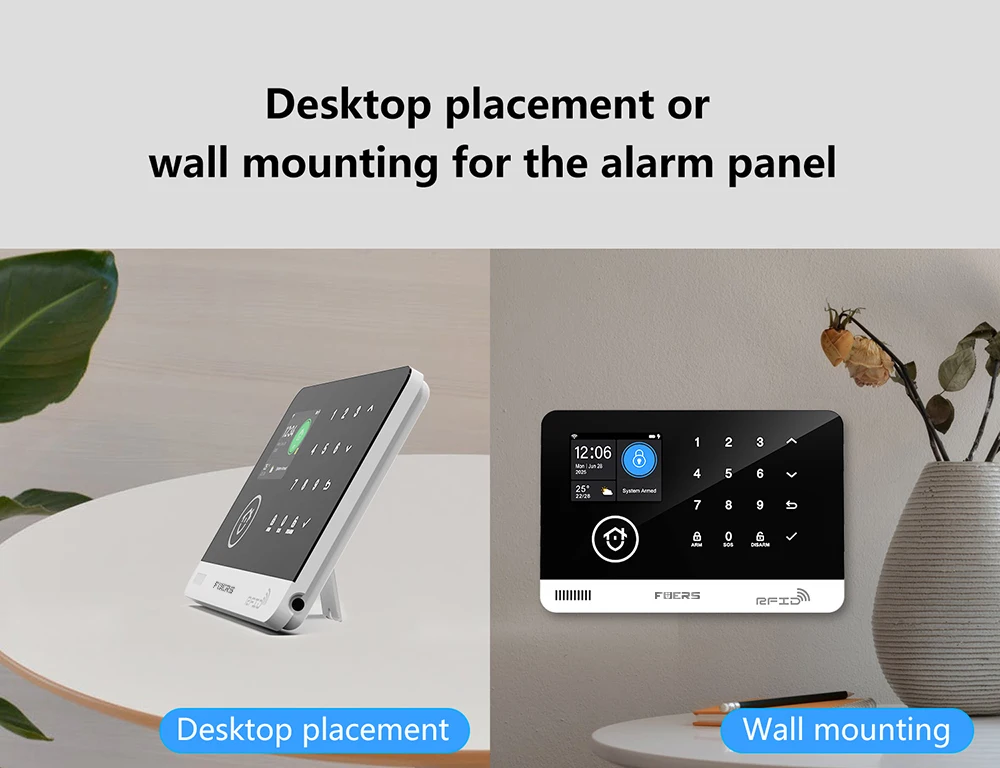 FUERS Tuya Smart WIFI GSM Alarm System Home Security Alarm System Ant-theft Wireless 433Mhz Burglar Door Motion Sensor