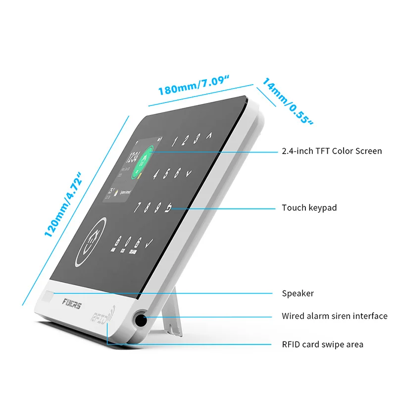 FUERS Tuya Smart WIFI GSM Alarm System Home Security Alarm System Ant-theft Wireless 433Mhz Burglar Door Motion Sensor