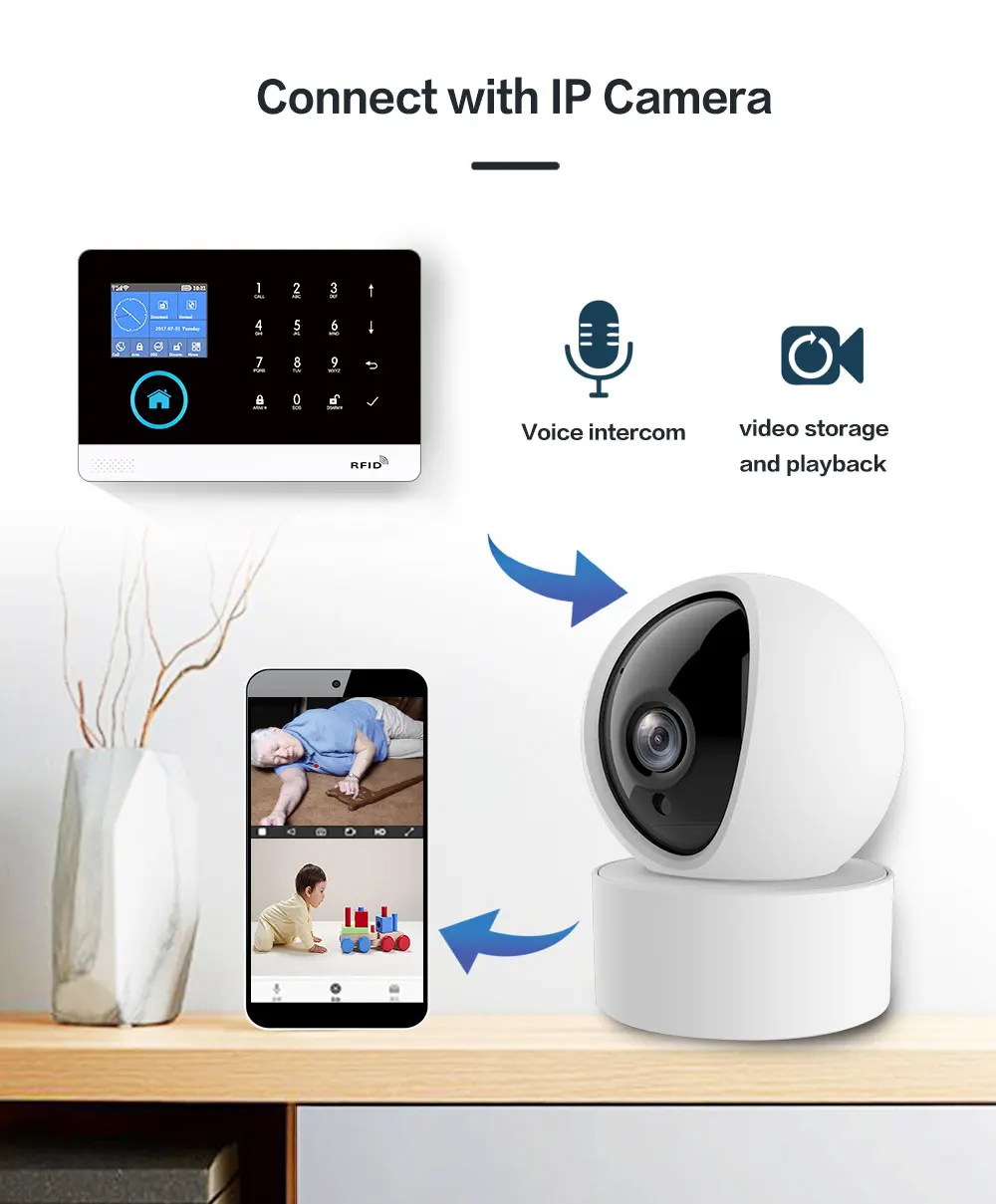 MULO Alarm System for Home Burglar Security WiFi GSM PG103 4G Alarma Wireless Tuya Smart House App 433MHz With Screens PIR Motio