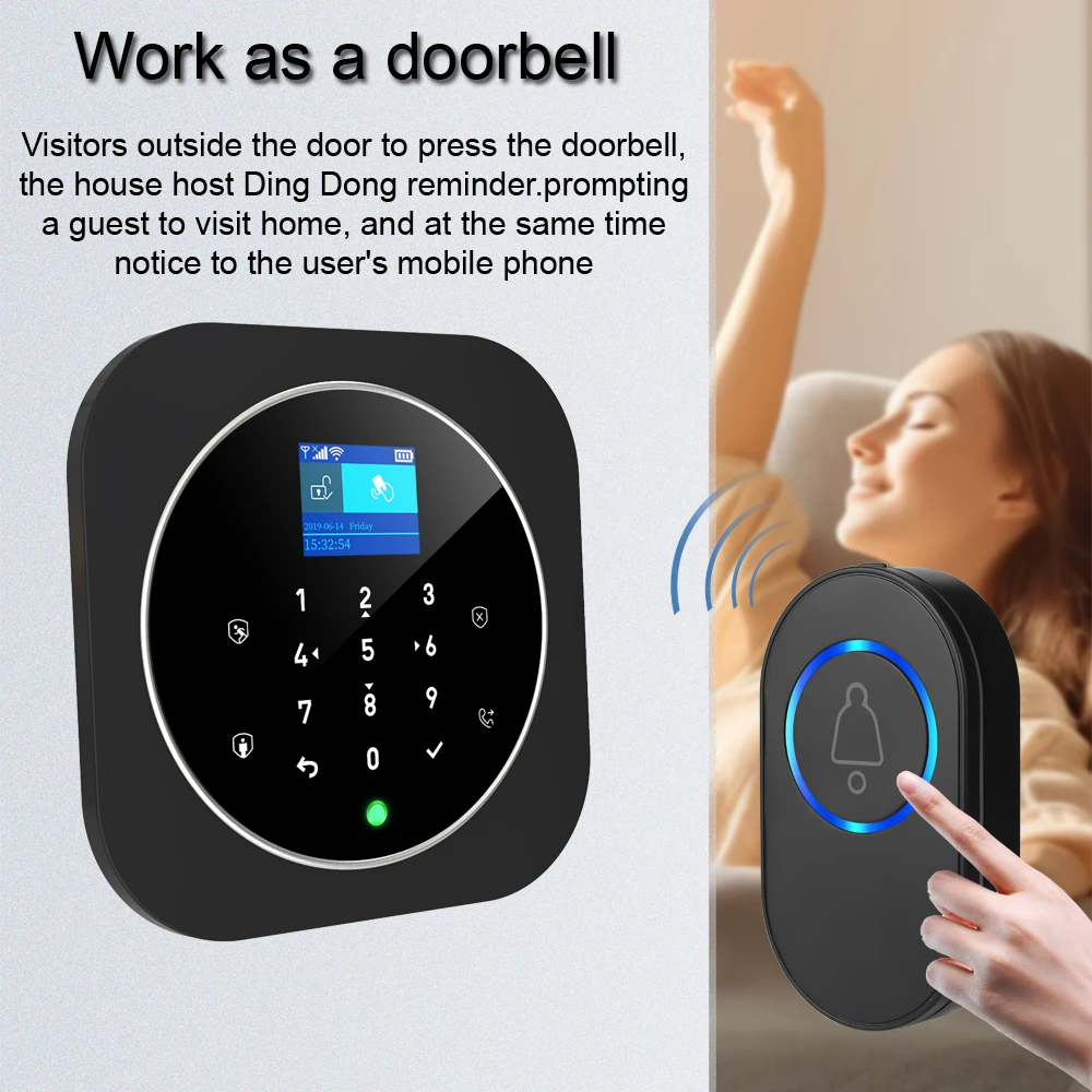 NEW Tuya WIFI W9B Alarm System for Home Burglar Security 433MHz WiFi GSM Alarm Wireless Tuya Smart House App Control