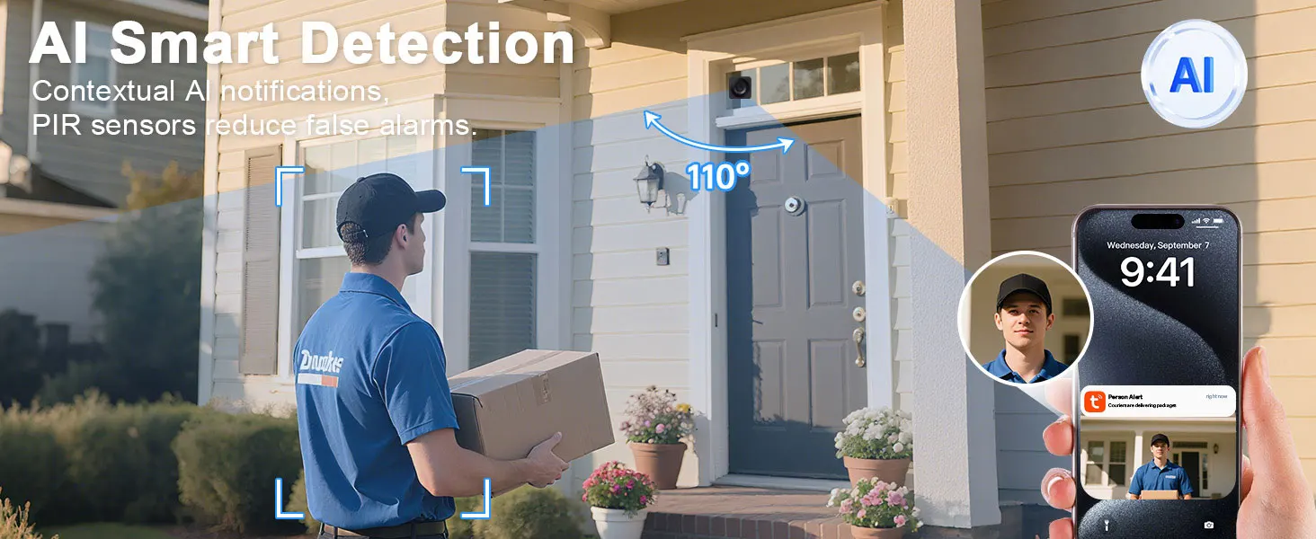 Tuya 2K 5G WiFi IP Camera Indoor Magnetic Window Security Camera Ai Detection With Time Display Mini Stick-on Glass Surveillance