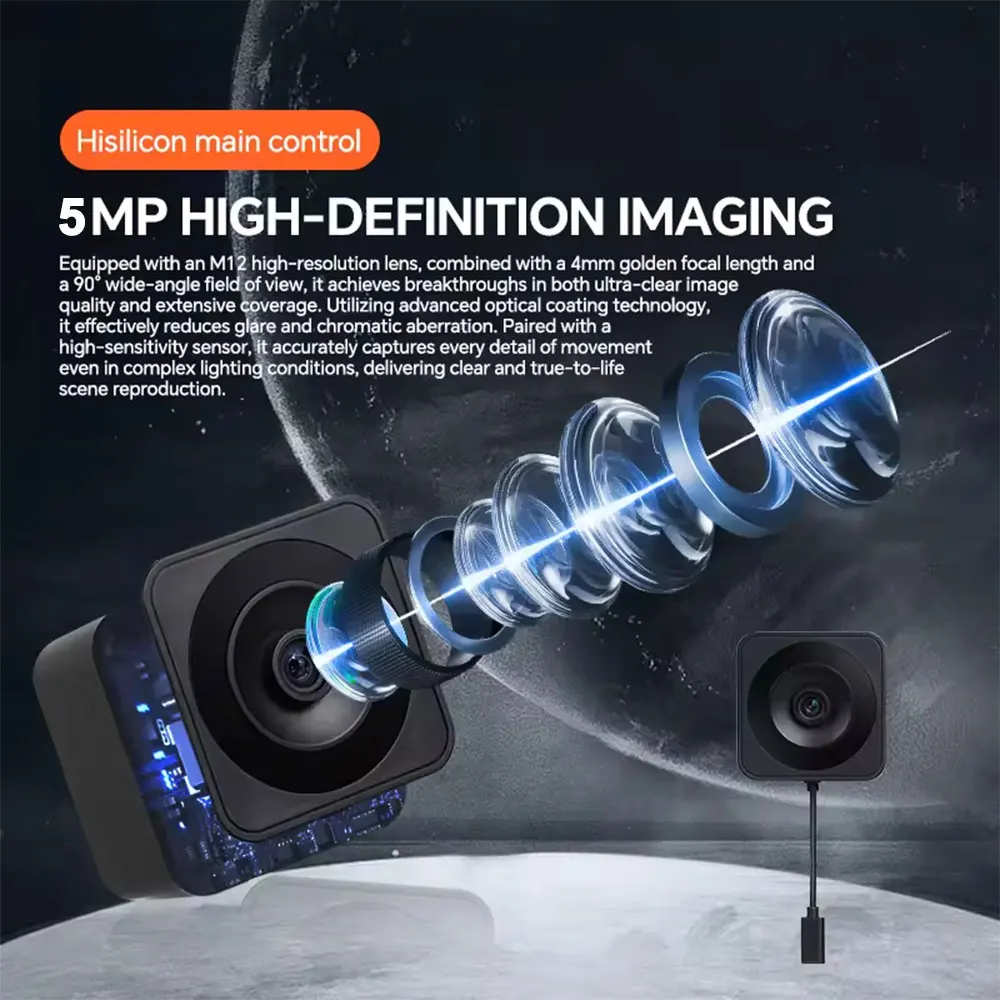 Tuya 2K 5G WiFi IP Camera Indoor Magnetic Window Security Camera Ai Detection With Time Display Mini Stick-on Glass Surveillance