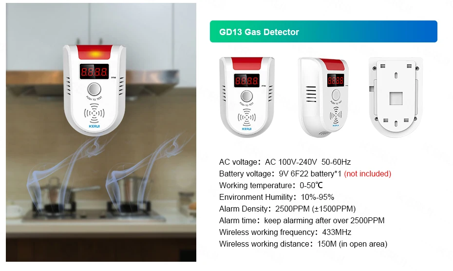 KERUI Home Security Protection WIFI GSM Alarm System Kit W202 Tuya Smart Support Alexa with Door Opening Sensor Motion Detector